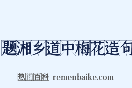 题湘乡道中梅花造句是什么意思的图片